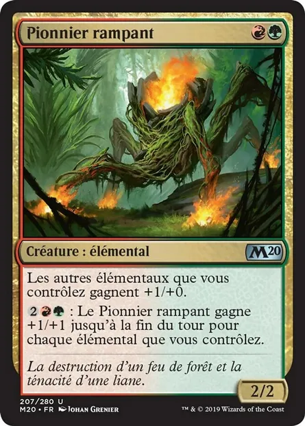 Pionnier rampant, carte Magic M20 207 — extension Core Set 2020