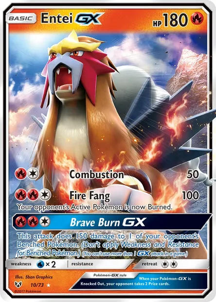 Entei GX, Pokémon card SLG 10 — Shining Legends set
