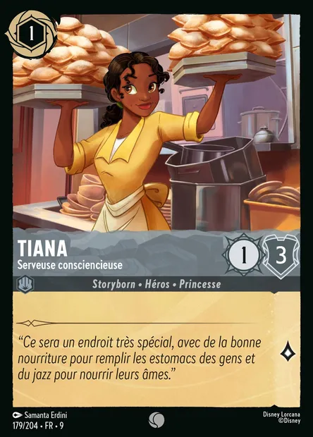 Tiana - Serveuse consciencieuse, carte Disney Lorcana CH9-179 — extension Fabuleux