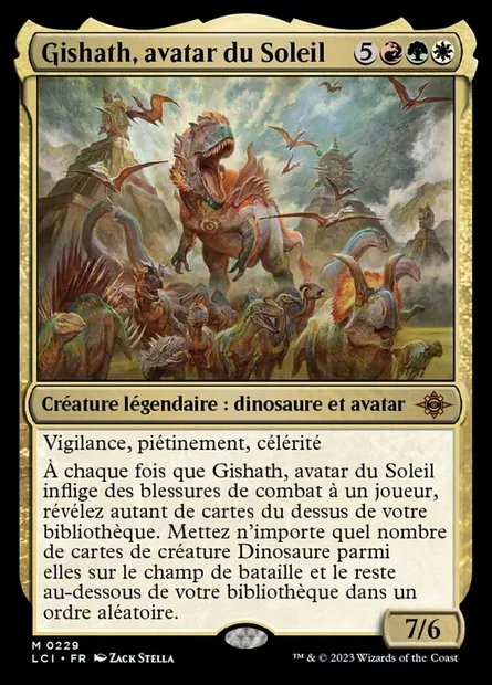 Gishath, avatar du Soleil, carte Magic LCI 229 — extension The Lost Caverns of Ixalan
