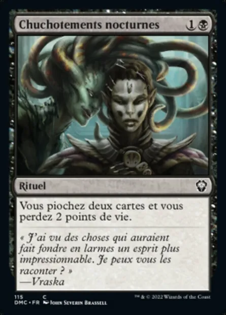 Chuchotements nocturnes, carte Magic DMC 115 — extension Dominaria United Commander