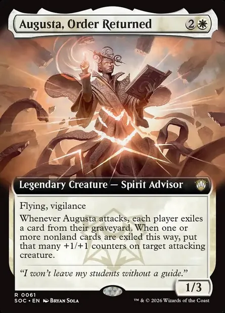Augusta, Order Returned, Magic card SOC 61 — Secrets of Strixhaven Commander set