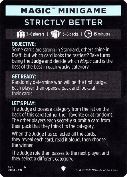 Strictly Better // Strictly Better (cont'd), carte Magic MKHM 5 — extension Kaldheim Minigames