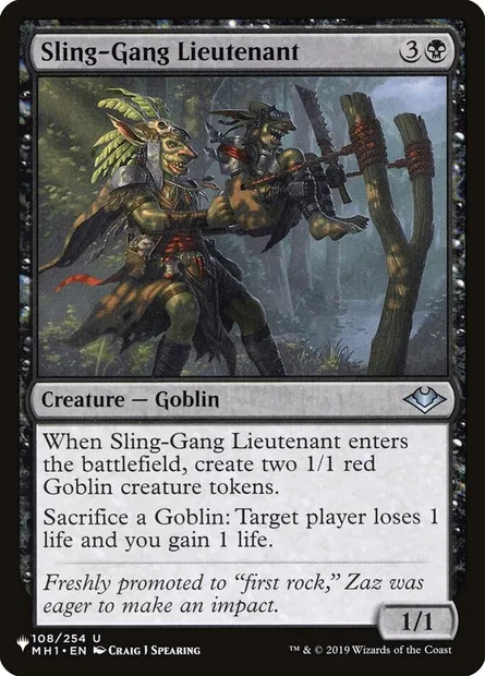Sling-Gang Lieutenant, Magic card PLST MH1-108 — The List set
