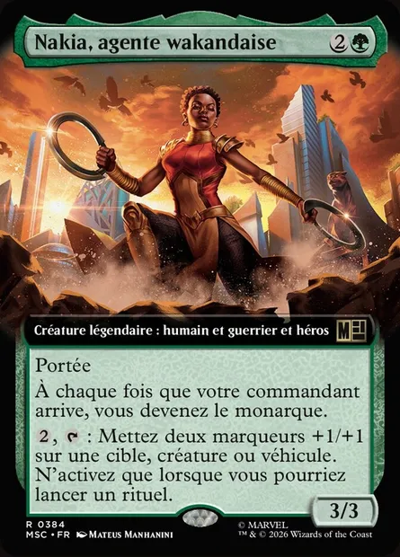 Nakia, agente wakandaise, carte Magic MSC 384 — extension Marvel Super Heroes Commander