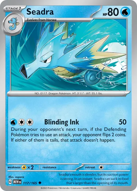 Seadra, Pokémon card MEW 117 — 151 set
