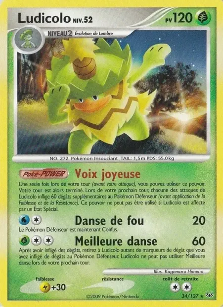 Ludicolo, carte Pokémon PL 34 — extension Platine