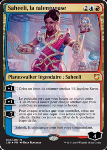 Saheeli, la talentueuse, carte Magic C18 44 — extension Commander 2018