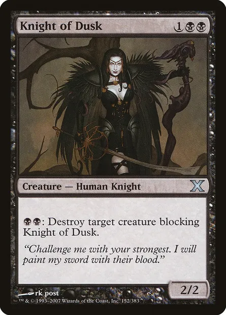Knight of Dusk, Magic card 10E 152 — Tenth Edition set