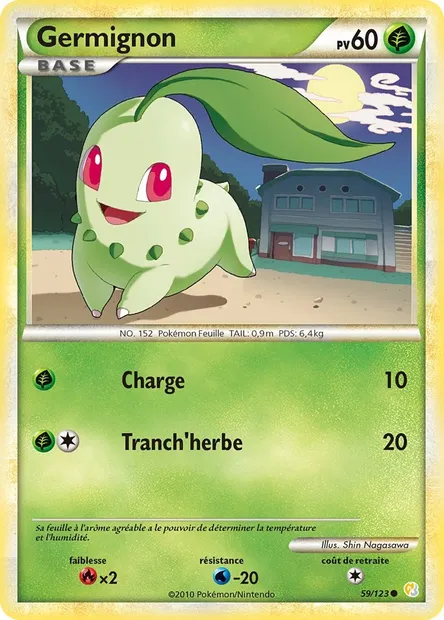 Germignon, carte Pokémon HS 59 — extension HeartGold SoulSilver