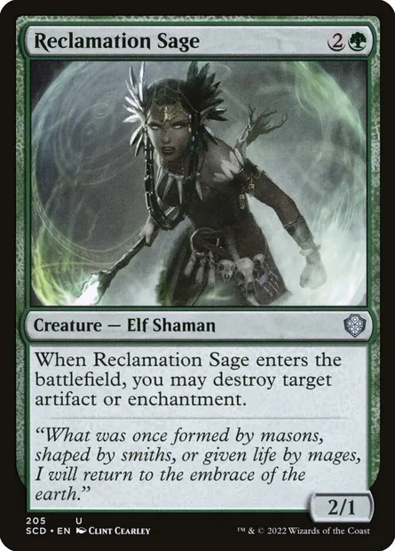 Reclamation Sage, Magic card SCD 205 — Starter Commander Decks set