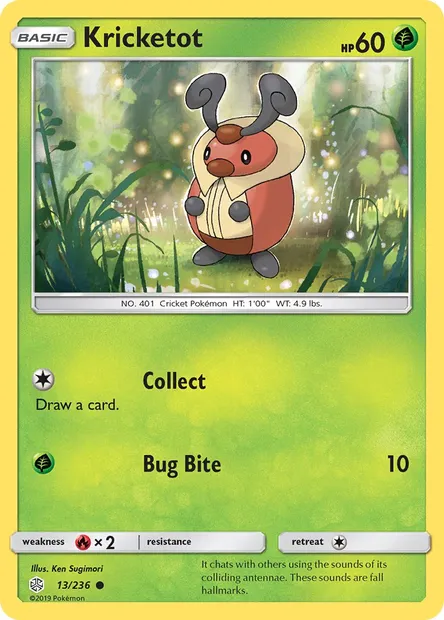 Kricketot, Pokémon card CEC 13 — Cosmic Eclipse set