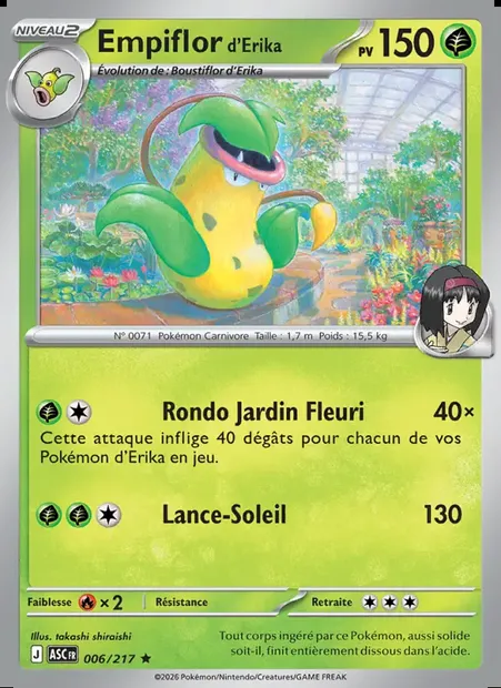 Empiflor d'Erika, carte Pokémon ASC 006 — extension Héros Transcendants
