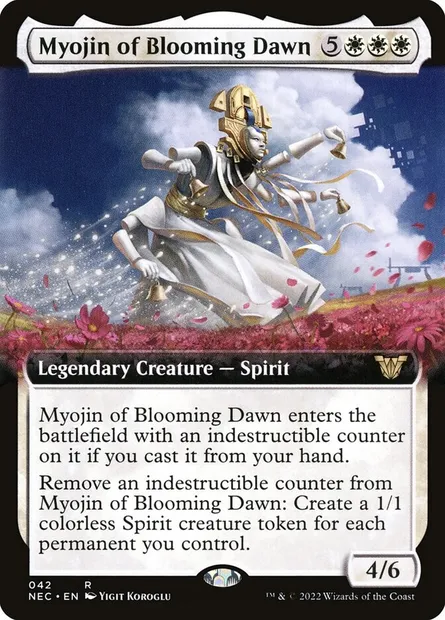 Myojin of Blooming Dawn, Magic card NEC 42 — Neon Dynasty Commander set