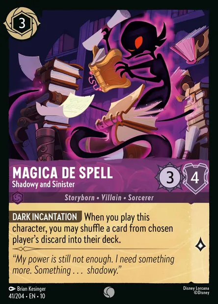 Magica De Spell - Shadowy and Sinister, Disney Lorcana card CH10-041 — Whispers in the Well set