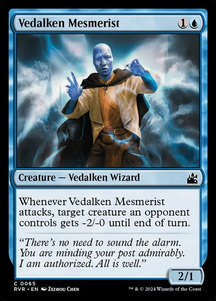 Vedalken Mesmerist, Magic card RVR 65 — Ravnica Remastered set