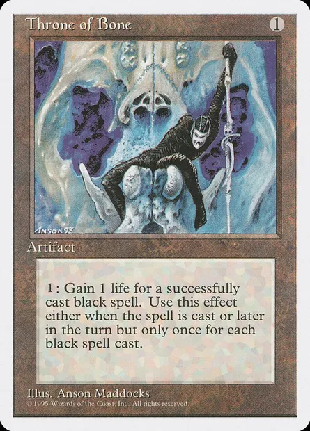 Trône d'os, carte Magic 4ED 353 — extension Quatrième Edition