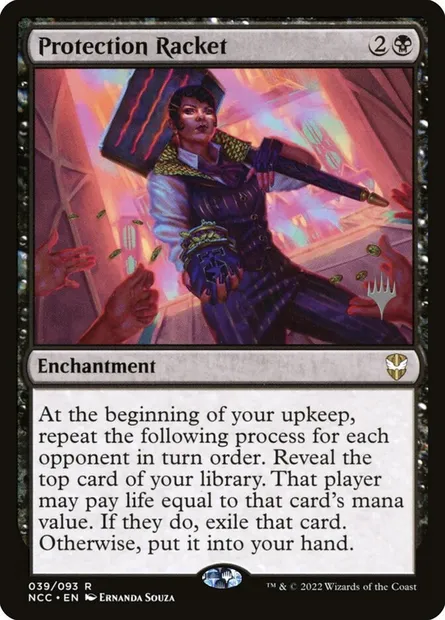 Protection Racket, Magic card PNCC 39p — New Capenna Commander Promos set
