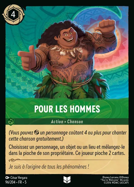 Pour les hommes, carte Disney Lorcana CH5-096 — extension Ciel Scintillant