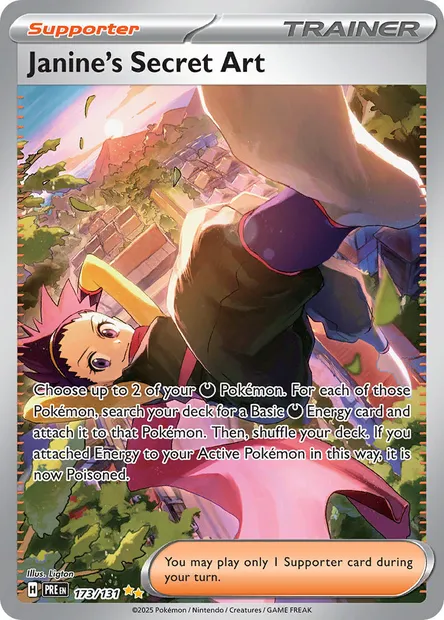 Janine's Secret Art, Pokémon card PRE 173 — Prismatic Evolutions set