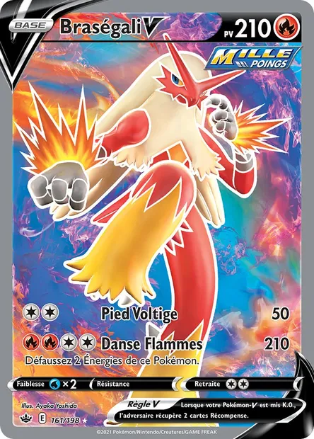 Braségali V, carte Pokémon CRE 161 — extension Règne de Glace