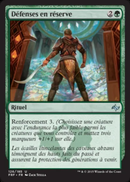 Défenses en réserve, carte Magic FRF 126 — extension Destin reforgé