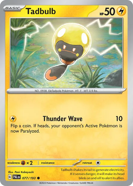 Tadbulb, Pokémon card PAL 077 — Paldea Evolved set