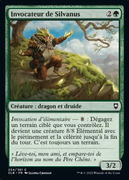 Invocateur de Silvanus, carte Magic CLB 254 — extension Commander Légendes : la bataille de la Porte de Baldur