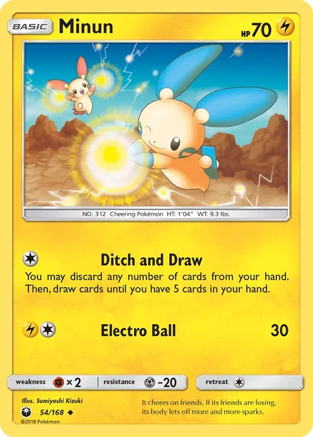 Minun, Pokémon card CES 54 — Celestial Storm set