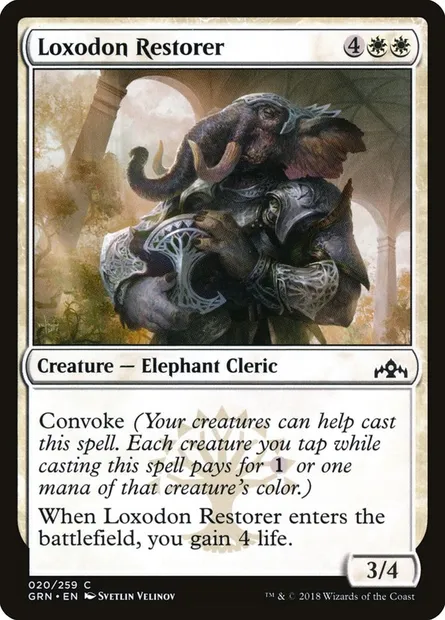 Loxodon Restorer, Magic card GRN 20 — Guilds of Ravnica set