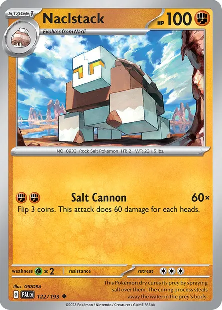 Naclstack, Pokémon card PAL 122 — Paldea Evolved set