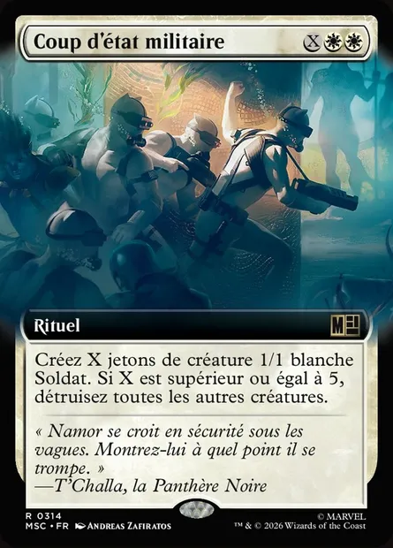 Coup d'état militaire, carte Magic MSC 314 — extension Marvel Super Heroes Commander