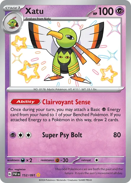 Xatu, Pokémon card PAF 152 — Paldean Fates set