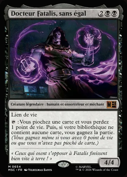 Docteur Fatalis, sans égal, carte Magic MSC 654 — extension Marvel Super Heroes Commander