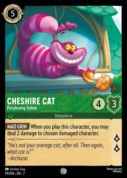 Cheshire Cat - Perplexing Feline, Disney Lorcana card CH7-091 — Archazia's Island set