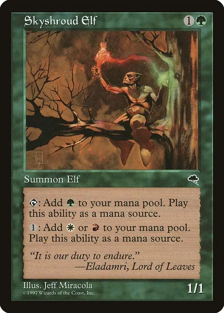 Skyshroud Elf, Magic card TMP 255 — Tempest set