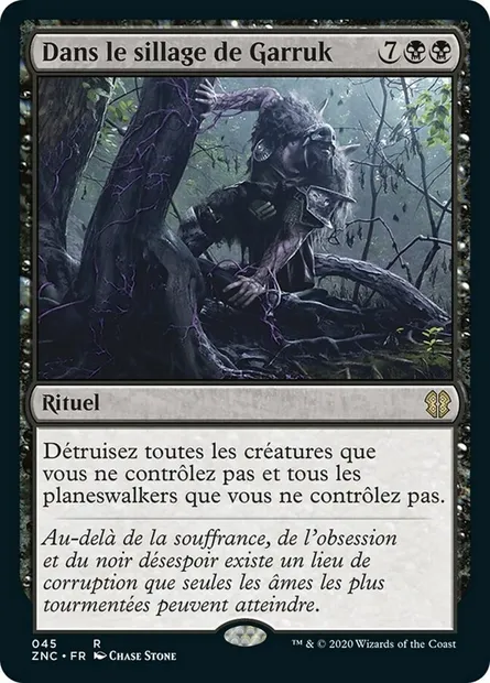 Dans le sillage de Garruk, carte Magic ZNC 45 — extension Zendikar Rising Commander