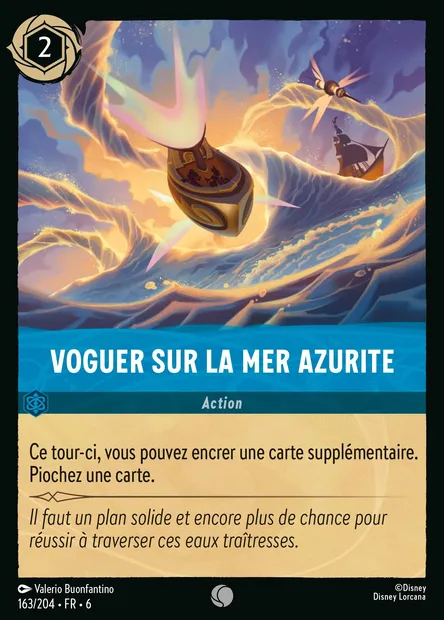 Voguer sur la mer Azurite, carte Disney Lorcana CH6-163 — extension La Mer Azurite