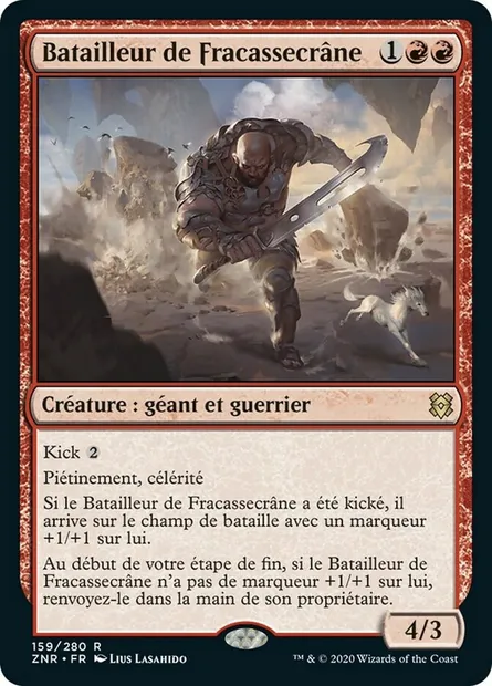 Batailleur de Fracassecrâne, carte Magic ZNR 159 — extension Renaissance de Zendikar