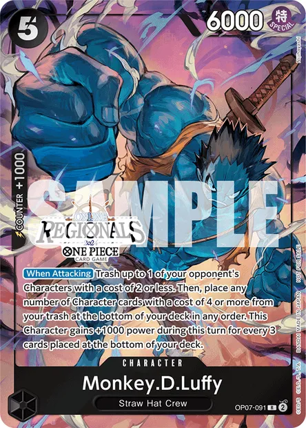 Monkey D. Luffy, carte One Piece OP07-091 — extension 500 YEARS IN THE FUTURE