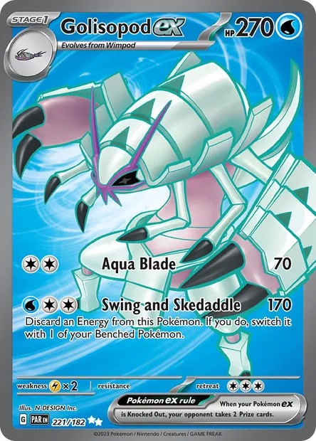 Golisopod ex, Pokémon card PAR 221 — Paradox Rift set