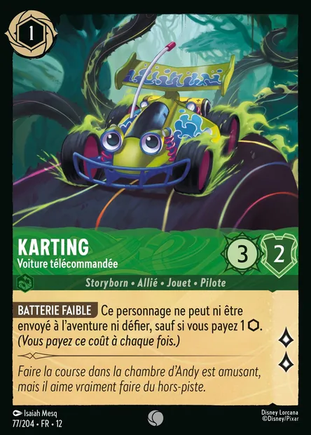 Karting - Voiture télécommandée, carte Disney Lorcana CH12-077 — extension Contrées Inconnues