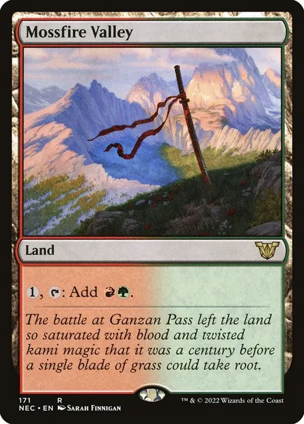Mossfire Valley, Magic card NEC 171 — Neon Dynasty Commander set