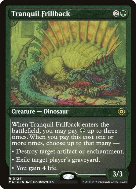 Tranquil Frillback, Magic card MAT 124 — March of the Machine: The Aftermath set