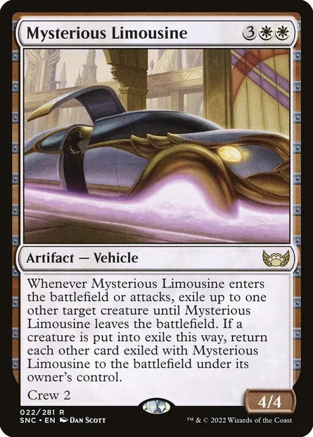 Mysterious Limousine, Magic card SNC 22 — Streets of New Capenna set