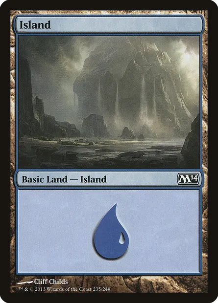 Island, Magic card M14 235 — Magic 2014 set