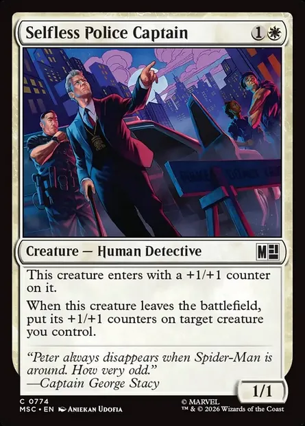 Selfless Police Captain, Magic card MSC 774 — Marvel Super Heroes Commander set