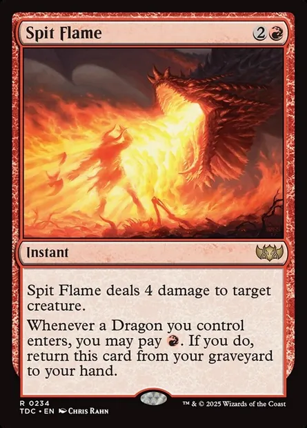 Spit Flame, Magic card TDC 234 — Tarkir: Dragonstorm Commander set