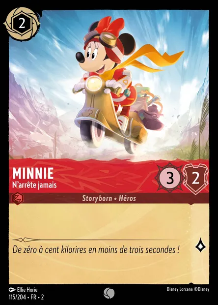 Minnie - N'arrête jamais, carte Disney Lorcana CH2-115 — extension L'Ascension des Floodborn