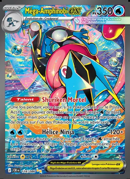 Méga-Amphinobi-ex, carte Pokémon CRI 116 — extension Chaos Ascendant